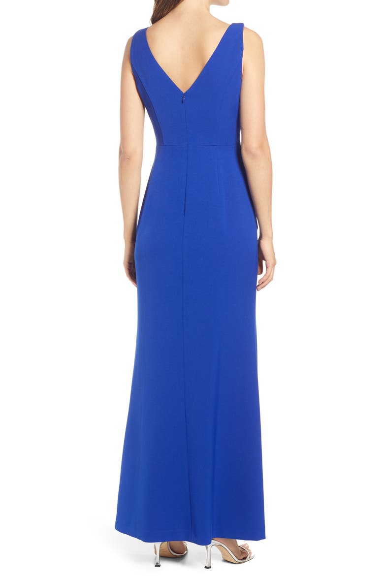 Ruffle Front Gown, Alternate, color, COBALT
