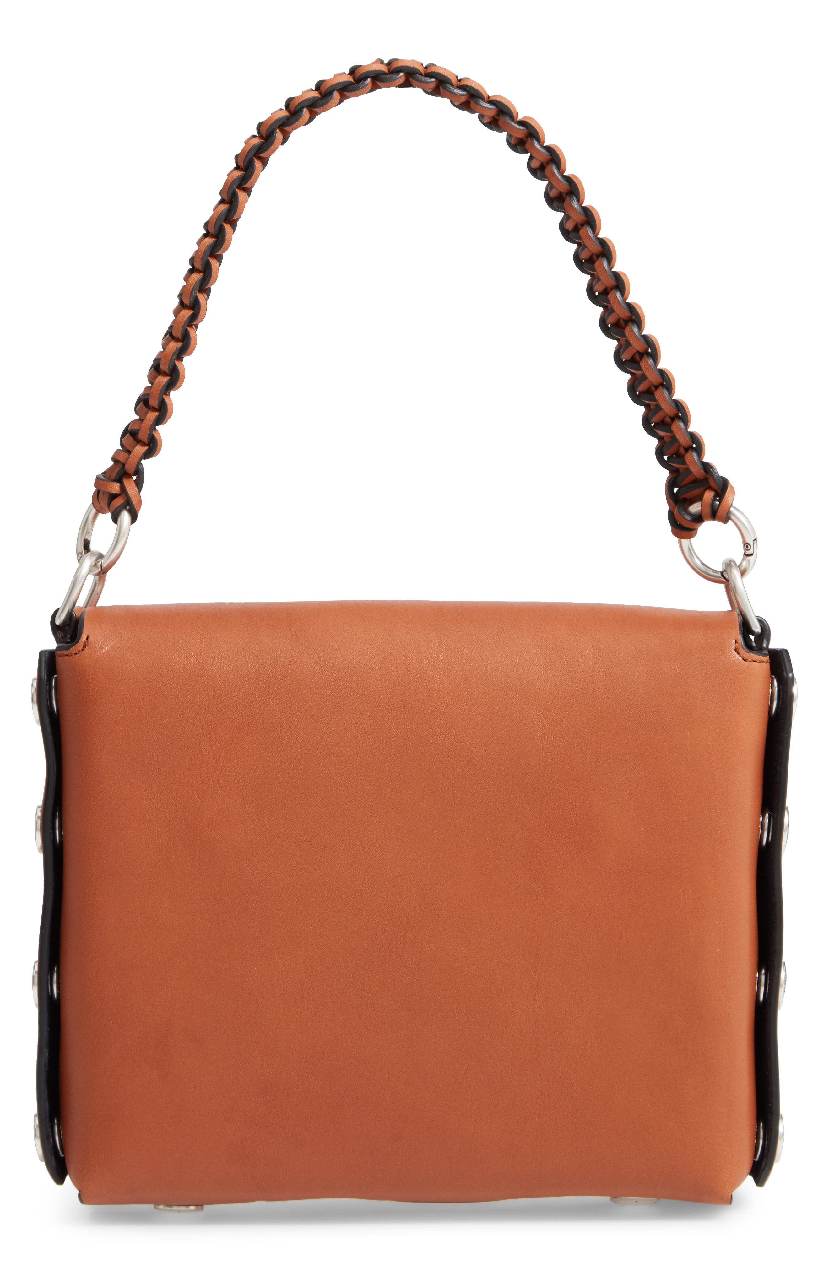 Atlas Concept Leather Shoulder Bag, Alternate, color, TAN/ NAVY