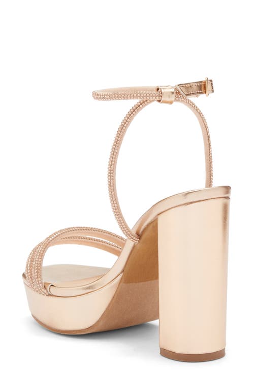 Top Guy Shoes Eleanor Metallic Platform Sandal In Rose Gold Met