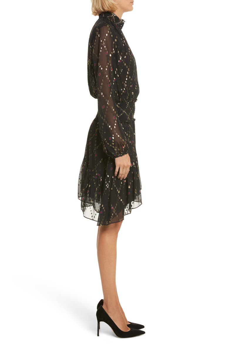 Tula Silk Dress, Alternate, color, BLACK MULTI