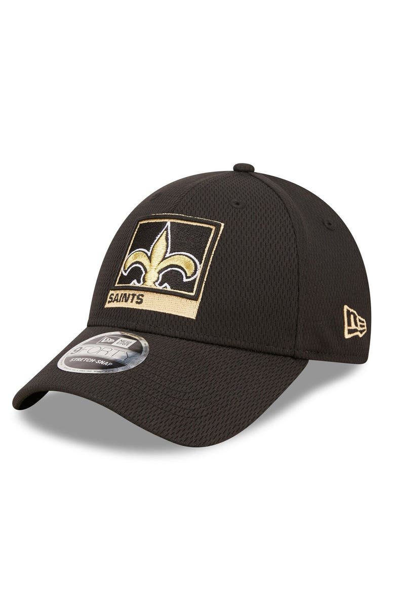 New Era Men's New Era Black New Orleans Saints Framed AF 9FORTY Snapback Hat, Main, color, 