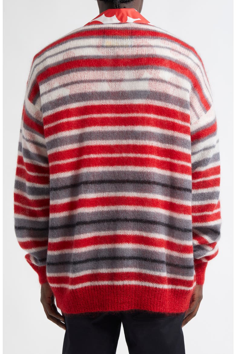 Stripe Mohair Blend Cardigan, Alternate, color, NEUTRAL GREY