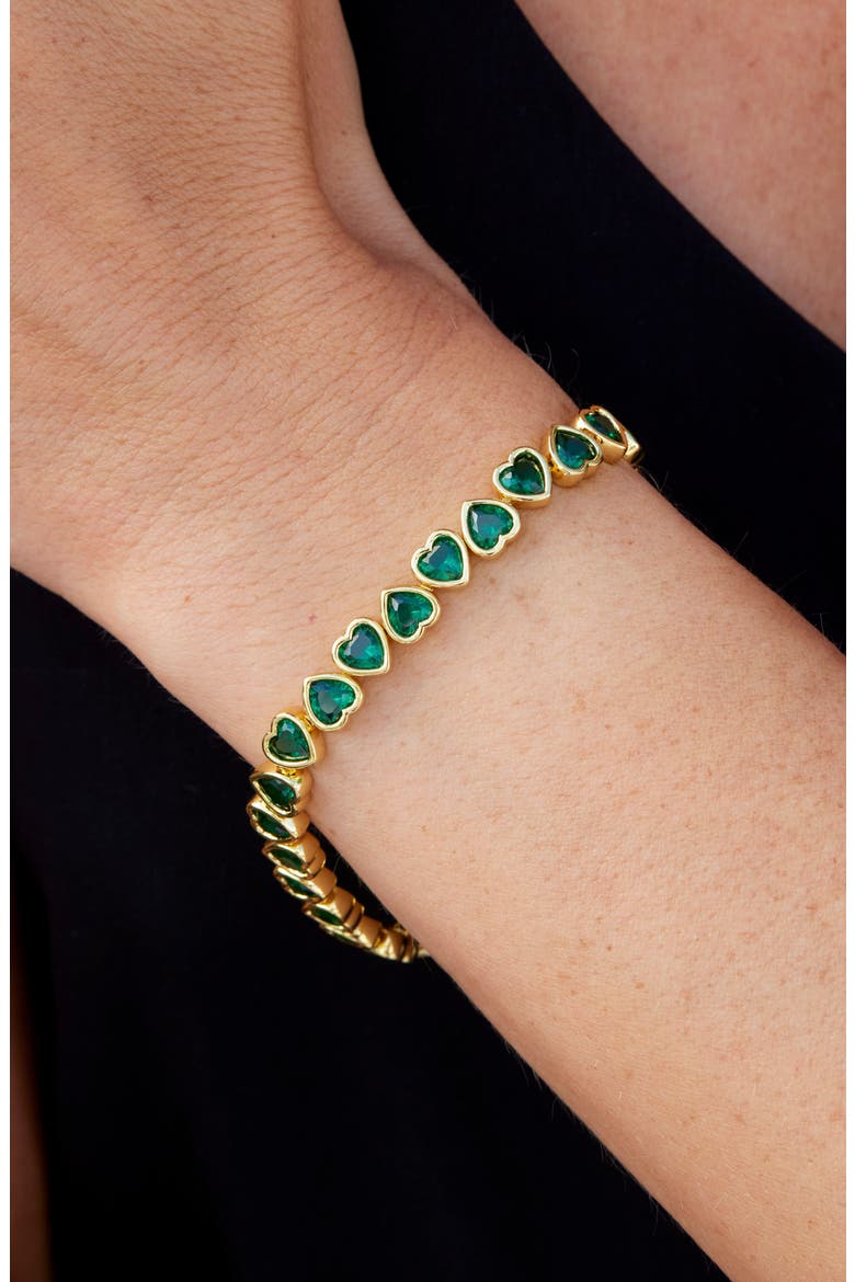 Bezel Set Heart Bracelet, Alternate, color, YELLOW GOLD
