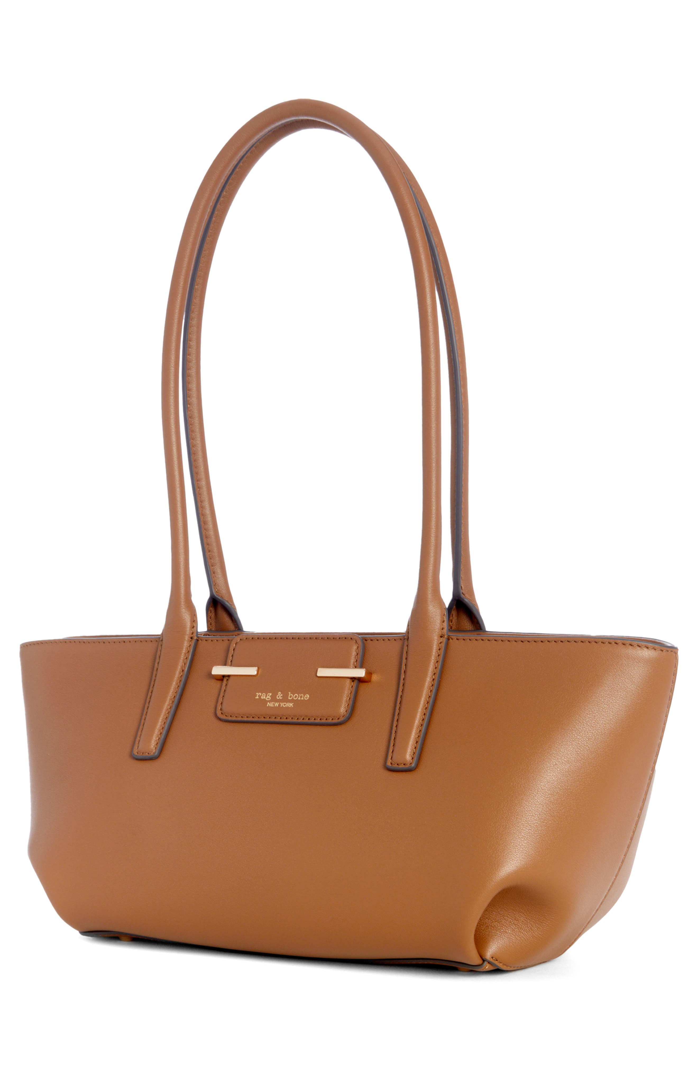 rag & bone Realm Leather Satchel, Alternate, color, Golden Brown