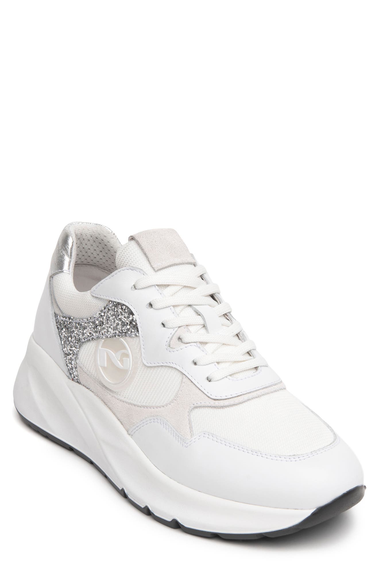 NeroGiardini Mixed Media Sneaker, Main, color, 