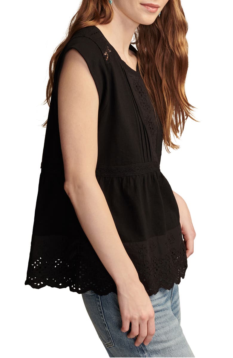 Lucky Brand Embroidered Peplum Top, Alternate, color, 