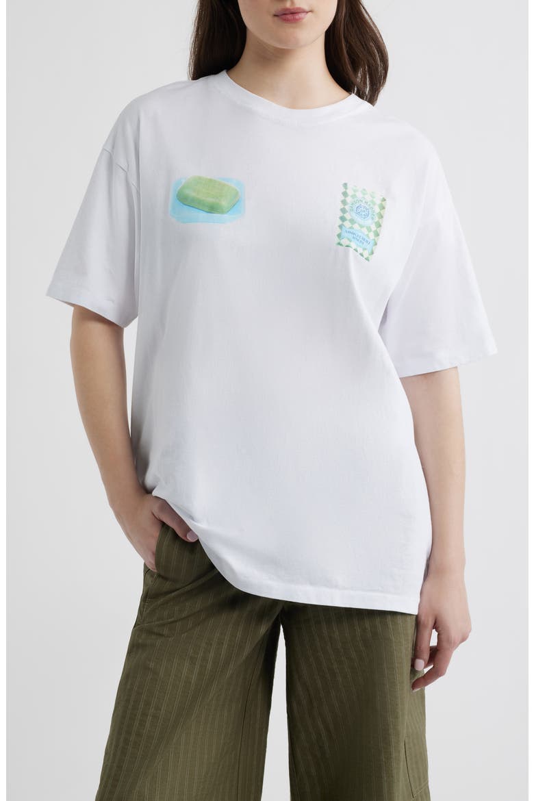 Savon Cotton Graphic T-Shirt, Main, color, WHITE