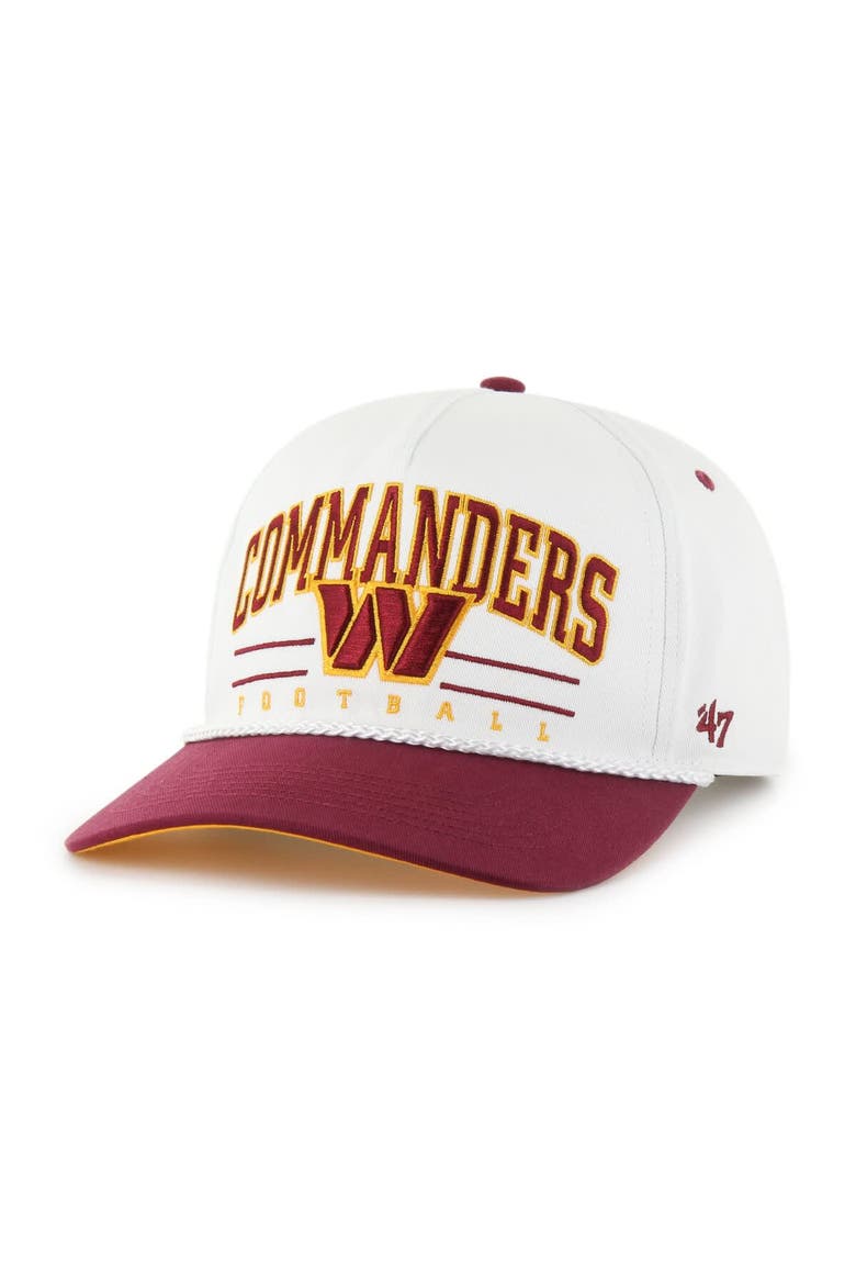 Men's '47 White/Burgundy Washington Commanders Roscoe Two-Toned Hitch Adjustable Hat, Main, color, White