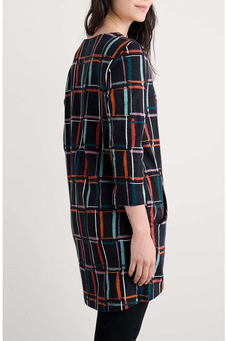 Shore Foraging Organic Cotton Tunic, Alternate, color, ROCK CHECK ONYX