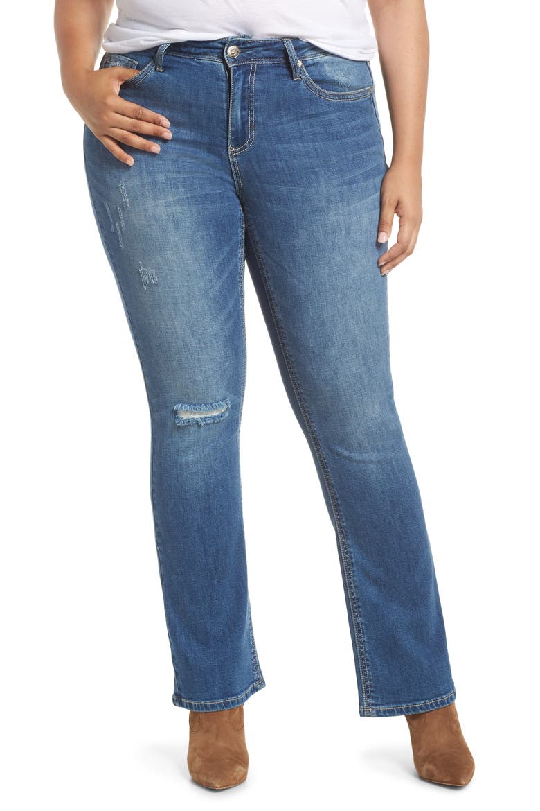 Rocker Slim Bootcut Jeans, Main, color, LADYBIRD