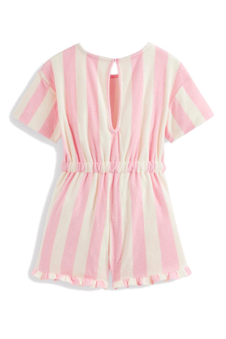Kids' Stripe Terry Romper, Alternate, color, PINK BLOSSOM PINK STRIPE