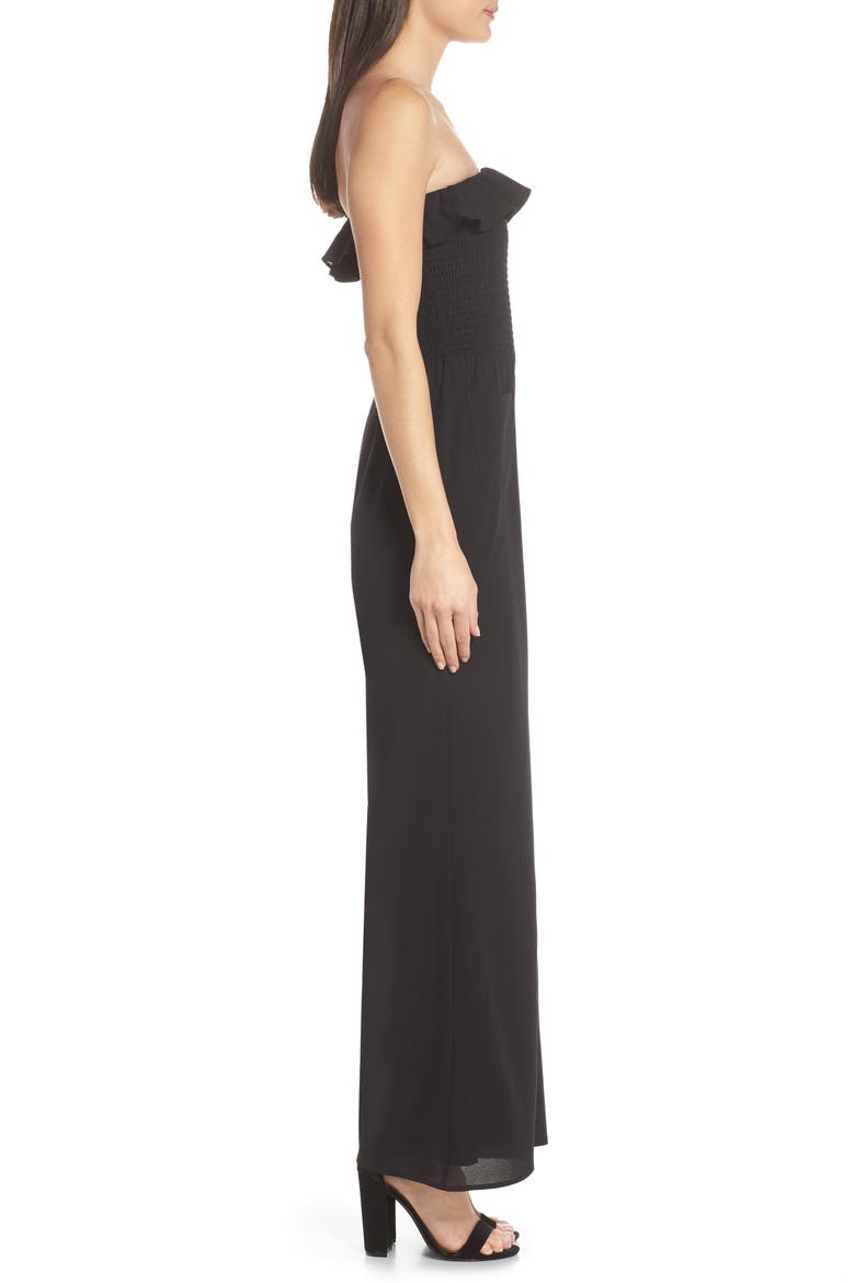 Sangria Strapless Jumpsuit, Alternate, color, BLACK
