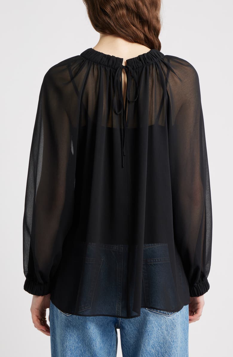 Nordstrom Flowy Chiffon Top, Alternate, color, Black