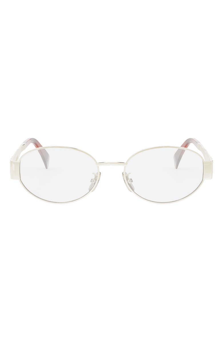 CELINE Triomphe 53mm Oval Optical Glasses, Main, color, 