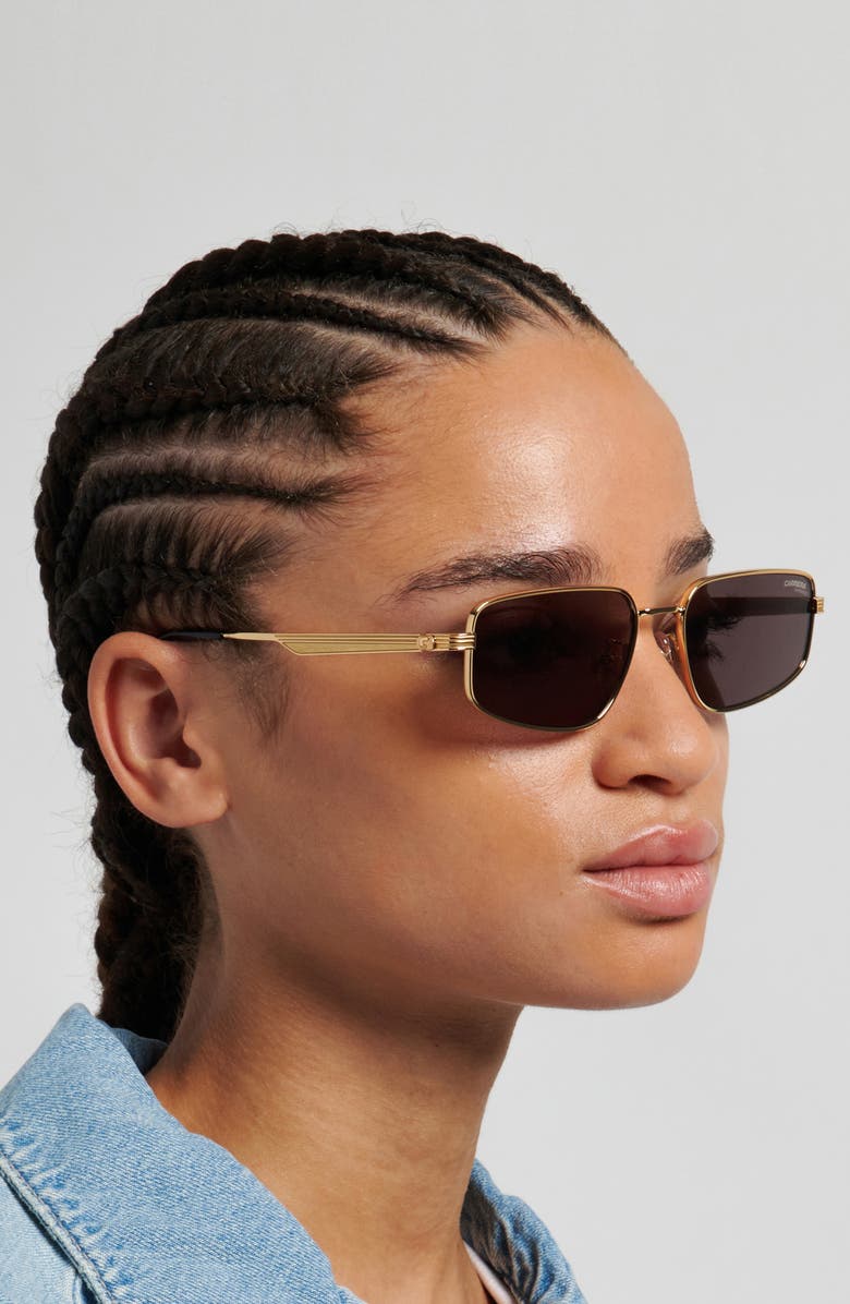 Carrera Eyewear 53mm Rectangular Sunglasses, Alternate, color, Rose Gold/ Mauve