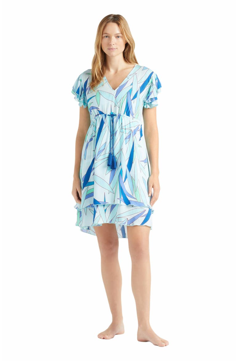 Women's Madrague Short Rayon Dress, Main, color, THALASSA