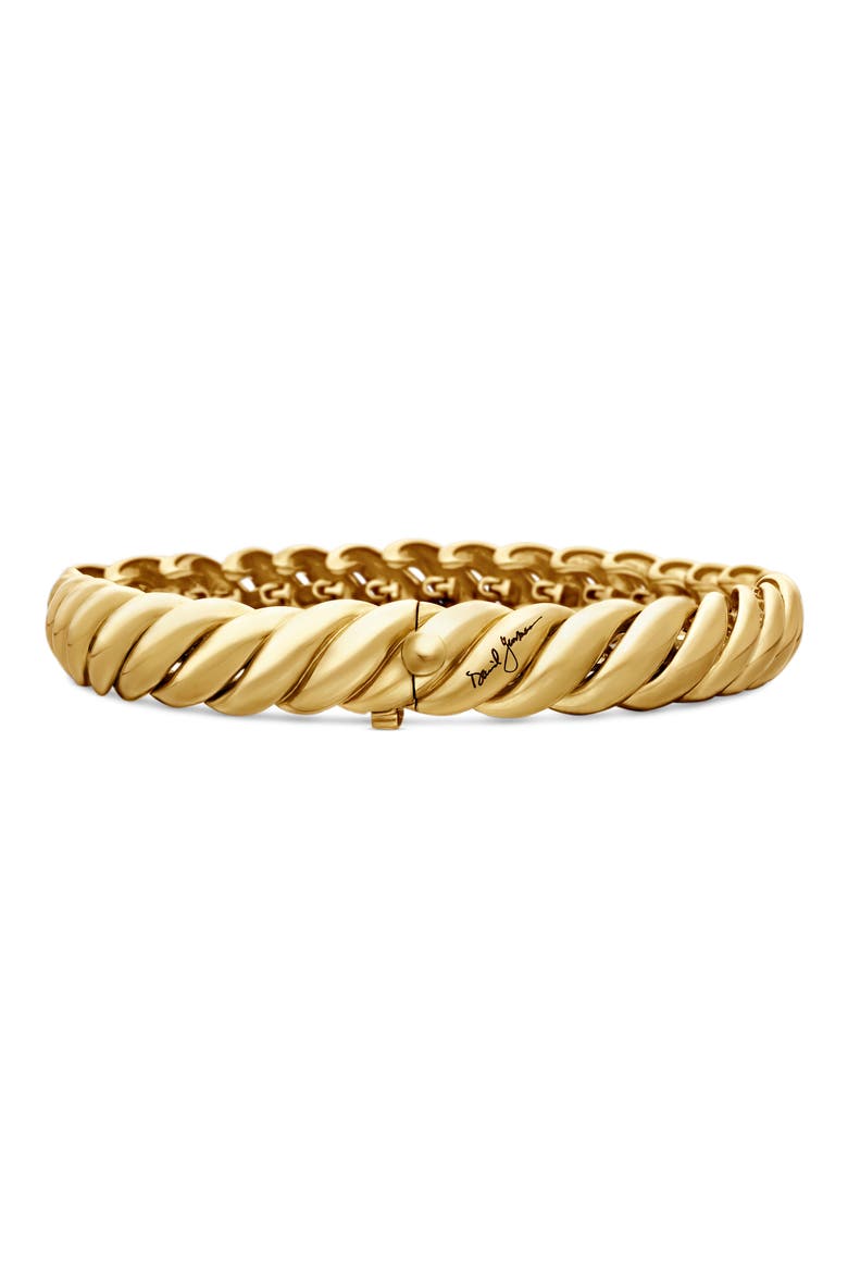 Sculpted Cable Bracelet in 18K Yellow Gold, 8.5mm, Alternate, color, 18K YELLOW GOLD