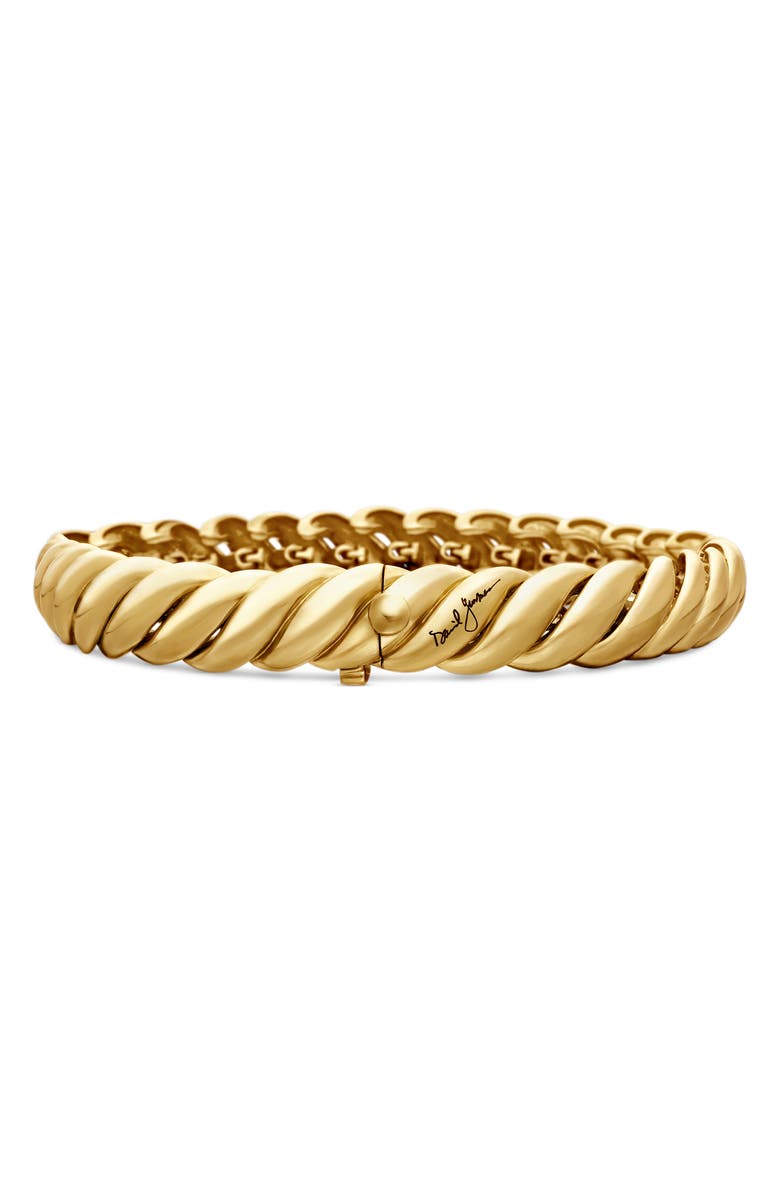 David Yurman Sculpted Cable Bracelet in 18K Yellow Gold, 8.5mm, Alternate, color, 18K Yellow Gold