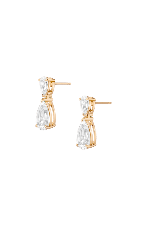 Aurate New York Lab Grown Sapphire Pear Drop Earrings In White