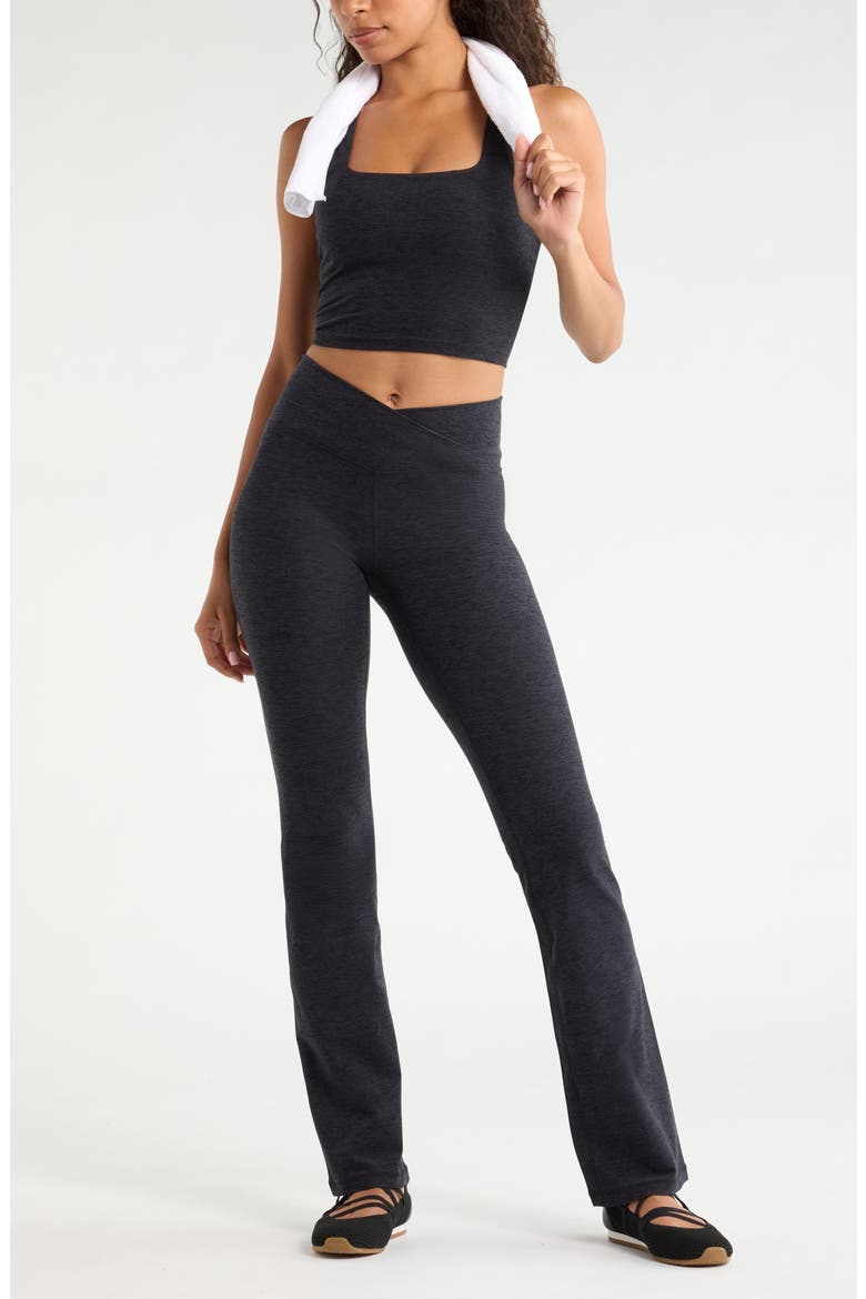 Renew Crossover Boot Cut Leggings, Alternate, color, BLACK MELANGE