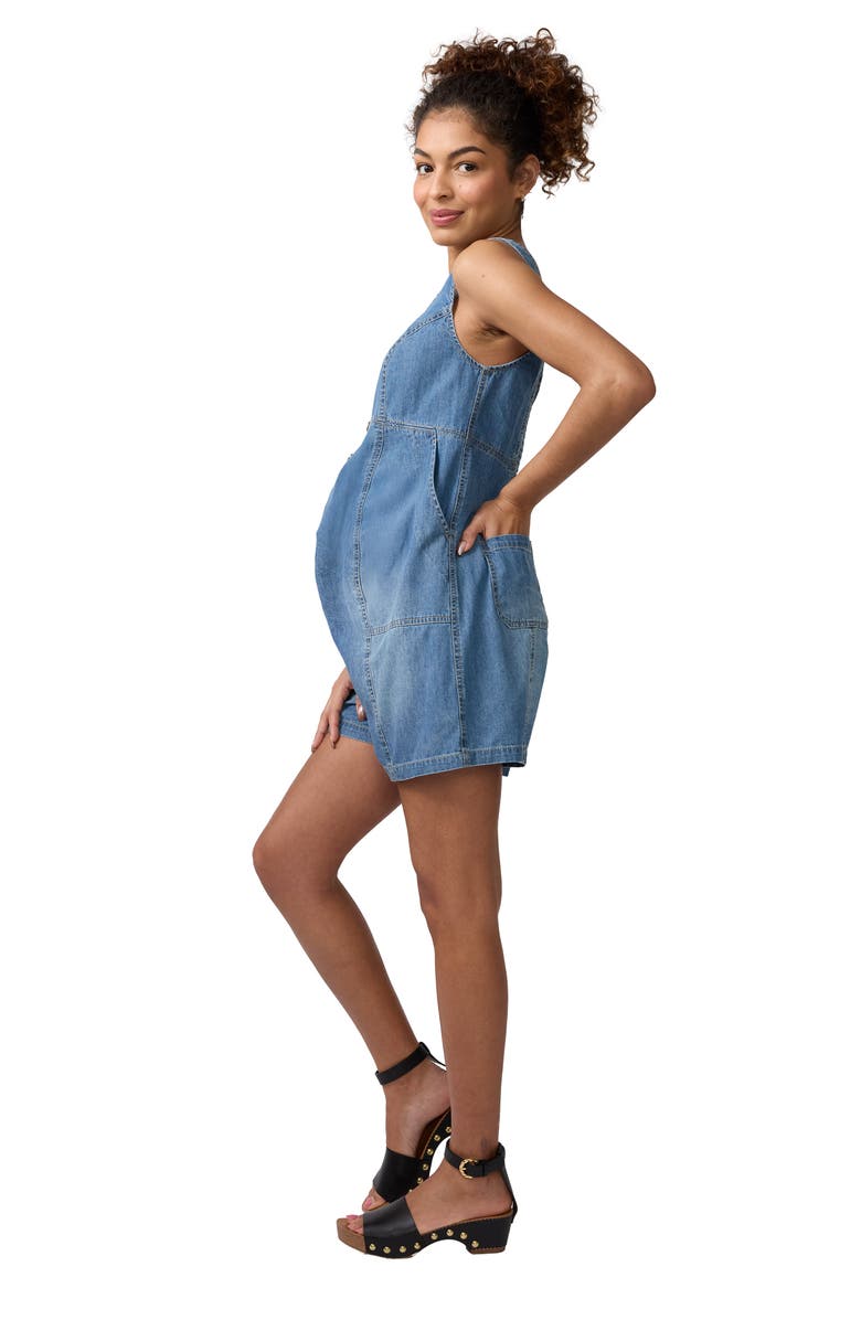 Ingrid & Isabel Sleeveless Soft Denim Romper, Alternate, color, Medium Wash