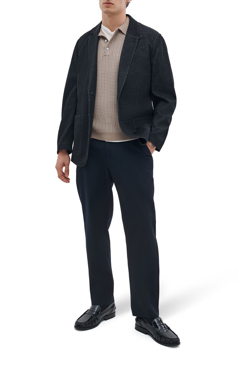 rag & bone Harvey Rib Polo Sweater, Alternate, color, Grey