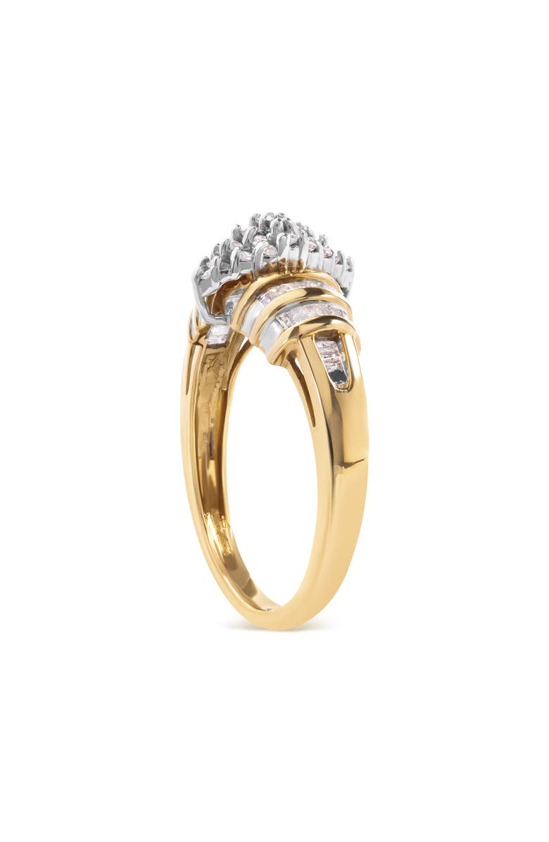 Haus of Brilliance 10K Yellow Gold 1/2 Cttw Diamond Head & Multi Row Ring, Alternate, color, Yellow