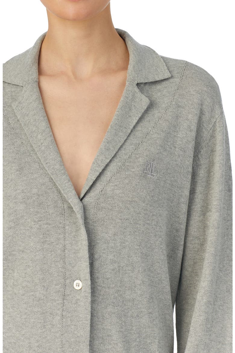Long Sleeve Cotton & Cashmere Knit Pajamas, Alternate, color, GREYHTHR