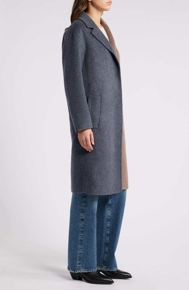 Rails Lore Two-Tone Wool Blend Coat, Alternate, color, Charcoal Mink Mix