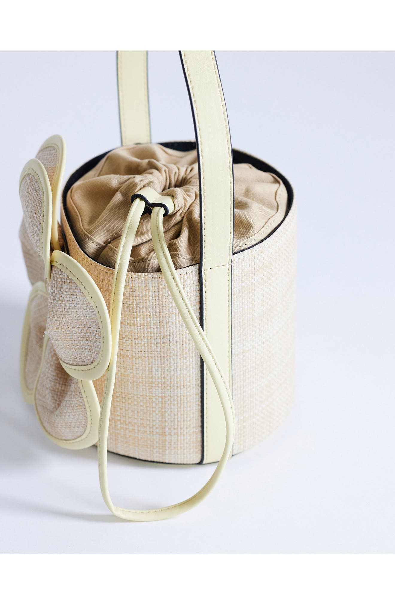 Gino Flower Straw Shoulder Bag, Alternate, color, YELLOW