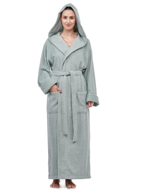 Womens GOTS Certified Oganic Cotton Long Hooded Robe