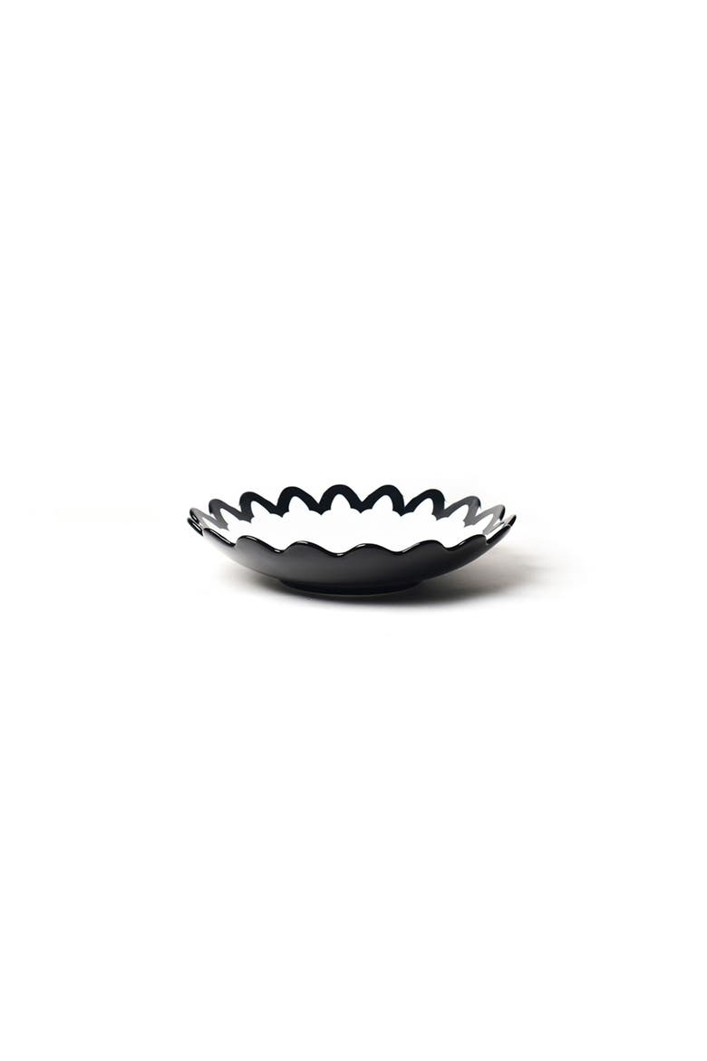 Black Arabesque Scallop 11 Pasta Bowl, Main, color, Black