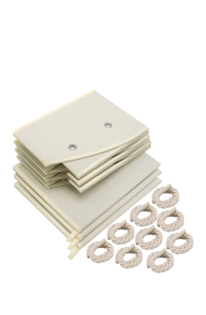 SORBUS Beige Non-Woven Fabric Trapezoid Storage Box - Pack of 3, Alternate, color, Beige