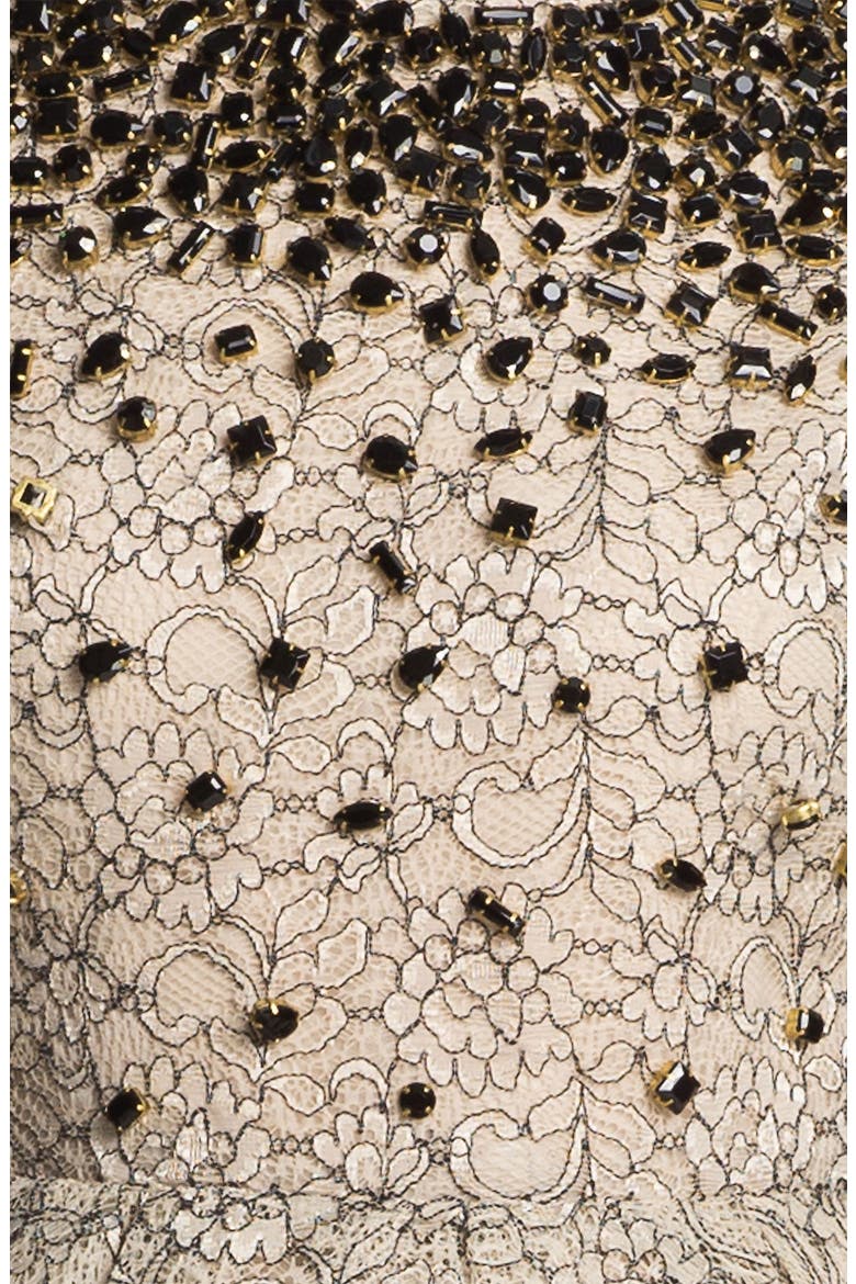 'Aubree' Embellished Dress, Alternate, color, BEIGE/ NUDE