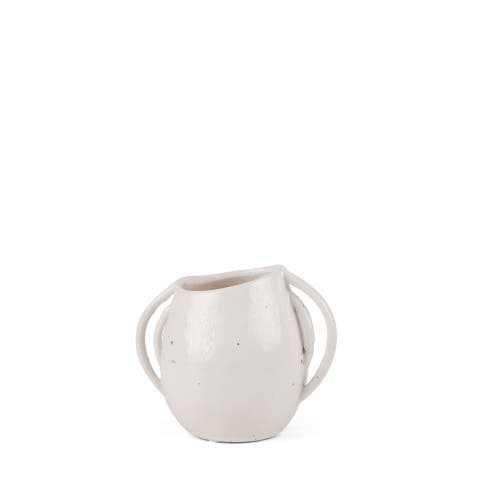 Urvi Speckled Asymmetrical Ceramic Vase