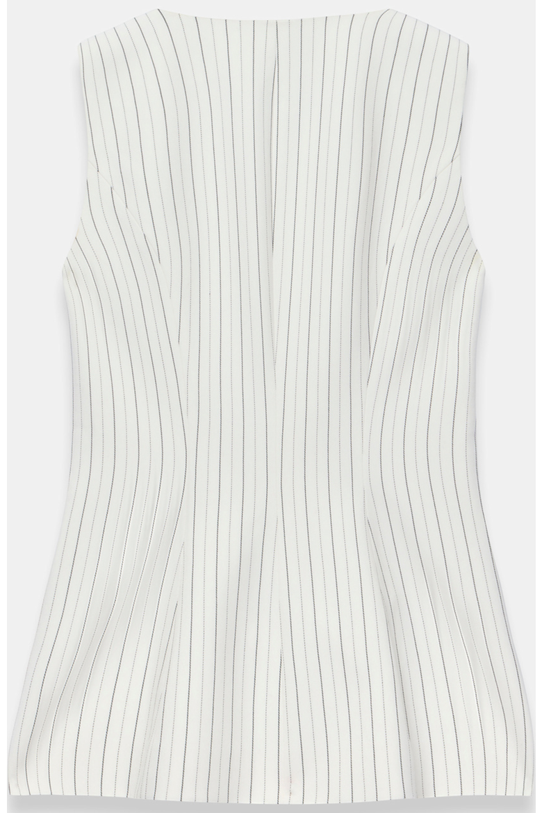 Pinstripe Asymmetric Waistcoat, Alternate, color, Ivory