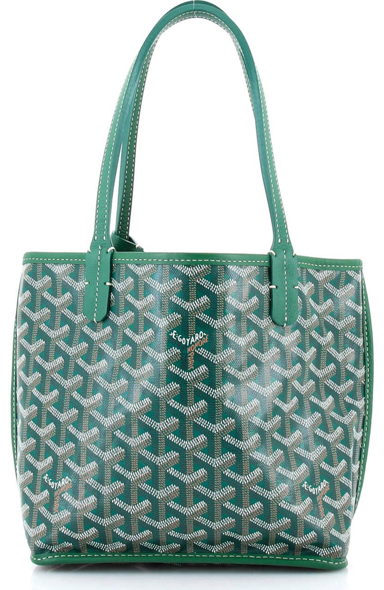 Pre-Owned Goyard Anjou Reversible Tote Coated Canvas Mini, Alternate, color, Green