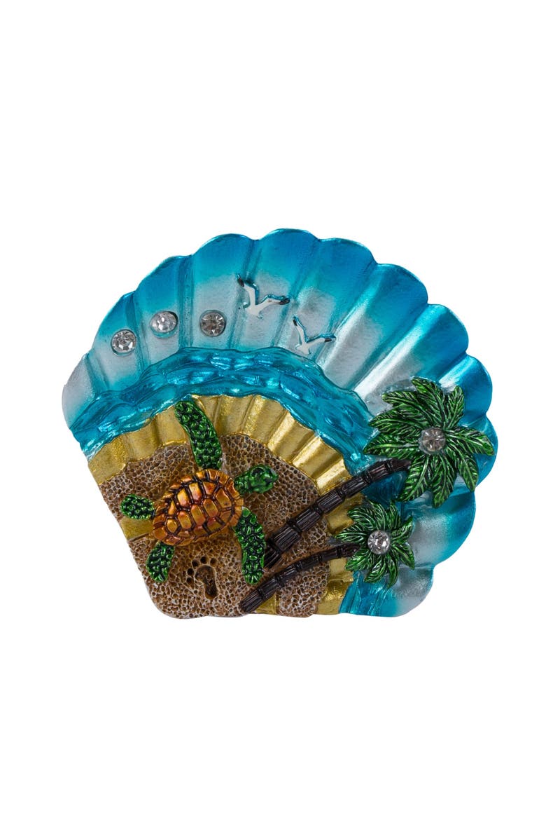 Beach Scene Scallop Magnet, Main, color, Blue