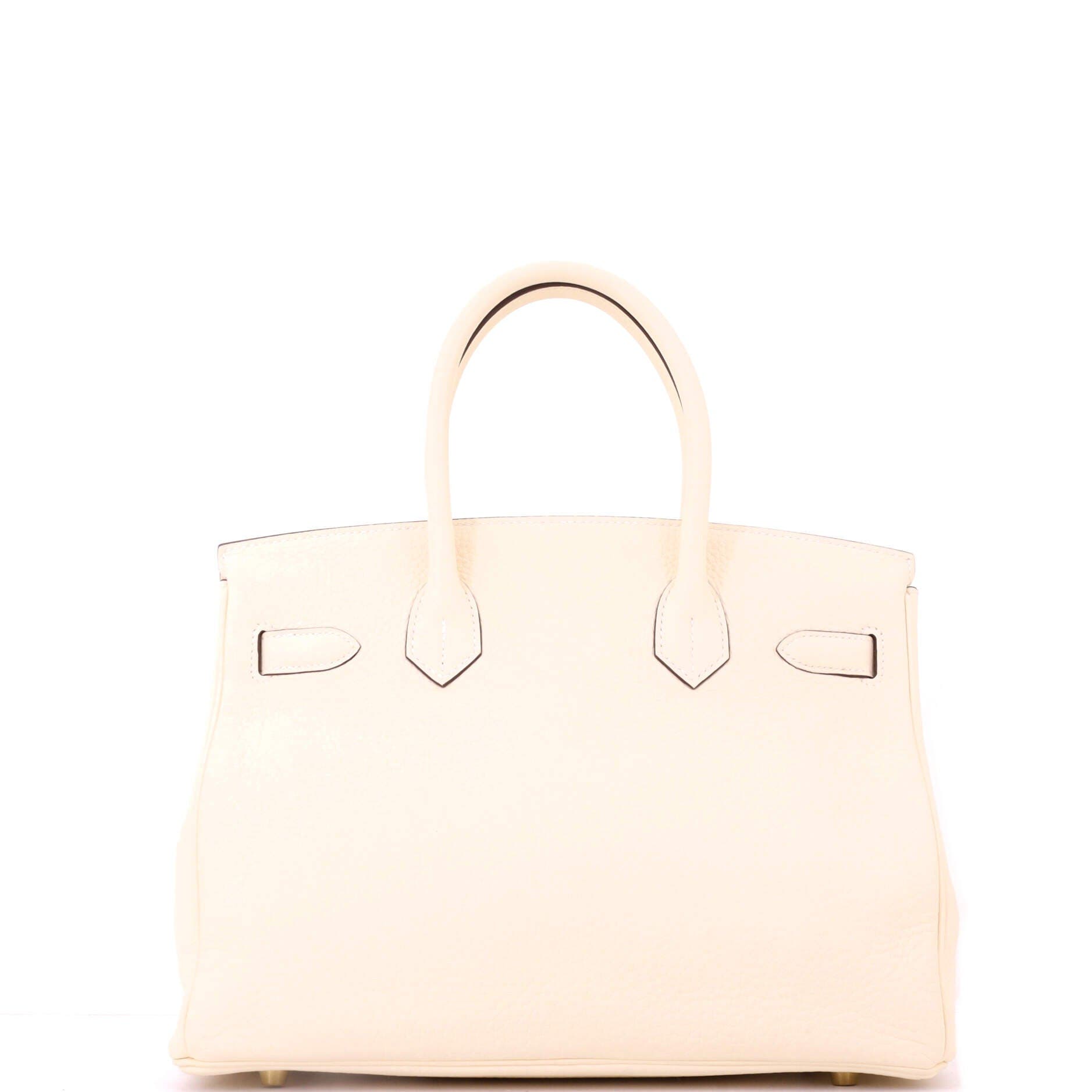 Pre-Owned Hermes Birkin Handbag Light Clemence with Gold Hardware 30, Alternate, color, Nata