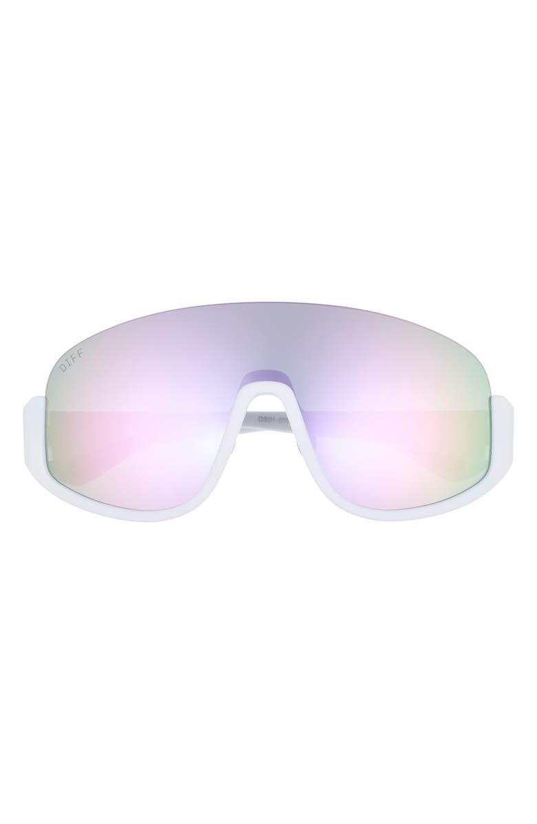 DIFF Blazer 135mm Shield Sunglasses, Main, color, White Lavendar