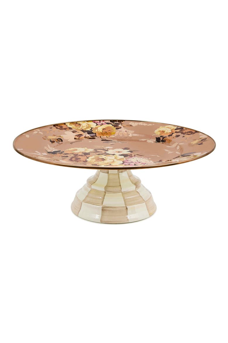 Wild Rose Slate Large Pedestal Platter, Main, color, MAUVE