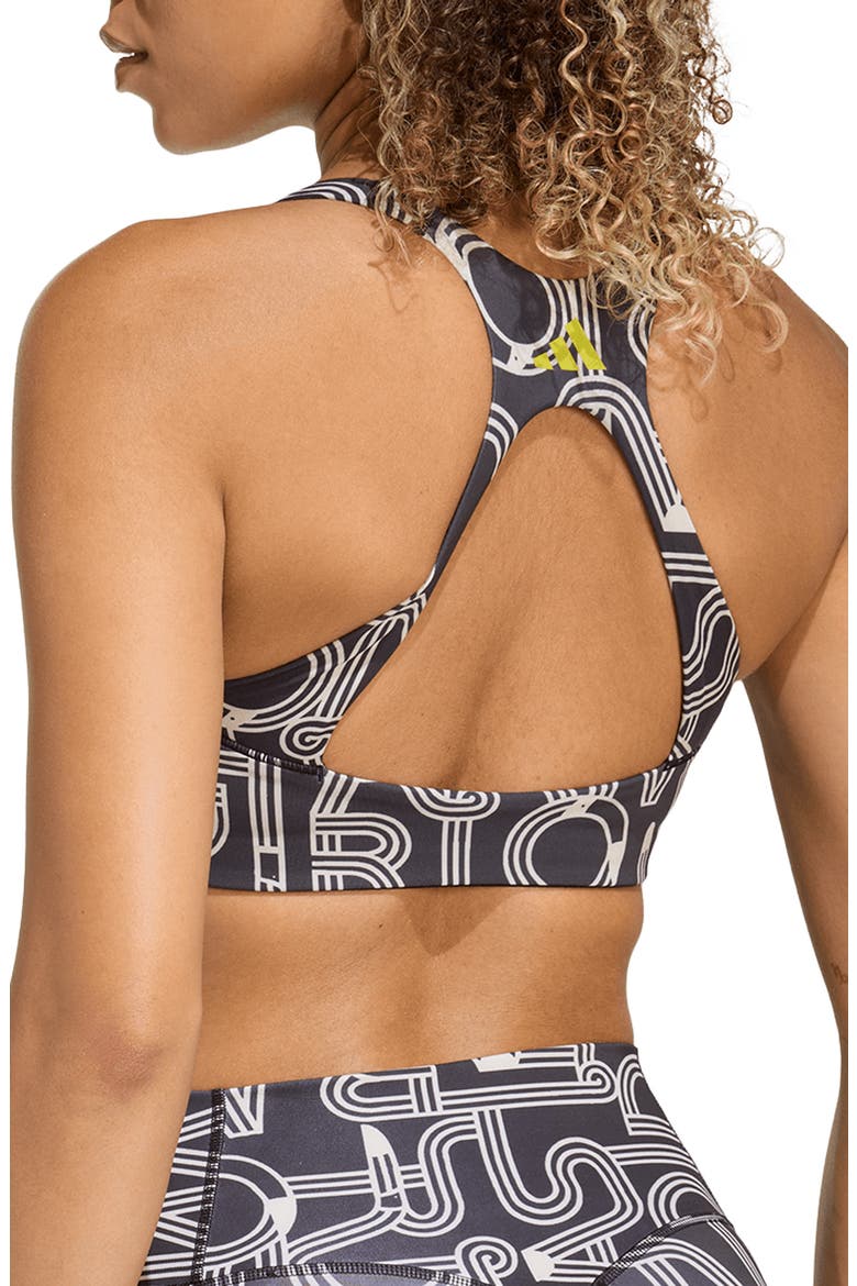 x FARM Rio Climacool Sports Bra, Alternate, color, BLACK/ CRYSTAL LINEN/ LIME