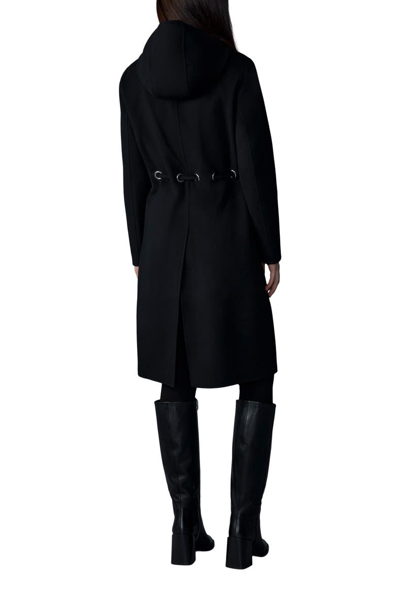 Blithe Handmade Wool Double Face Hooded Coat, Alternate, color, BLACK