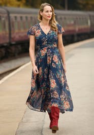 Joe Browns Flutter Sleeve Flyaway Maxi Dress