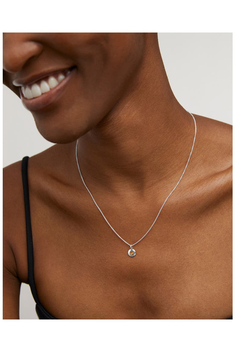November Birthstone Citrine Pendant Necklace, Alternate, color, STERLING SILVER