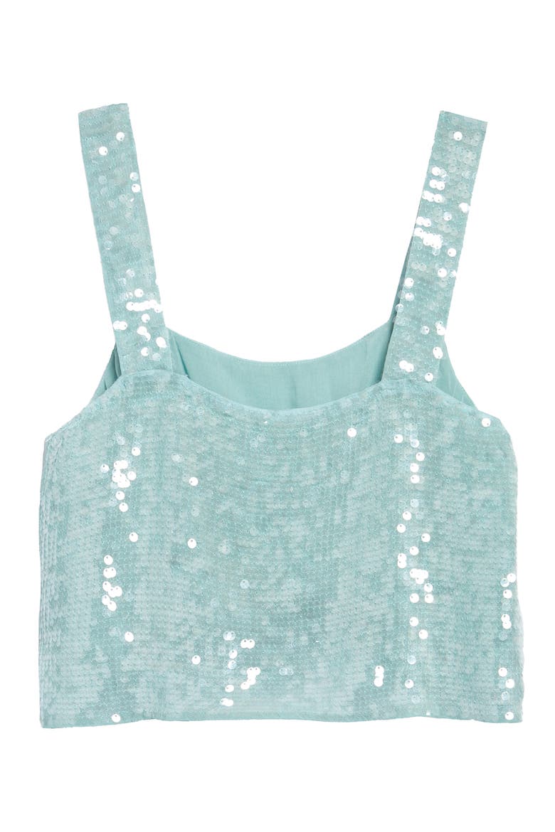 Adi Sequin Crop Top, Alternate, color, SEAGLASS