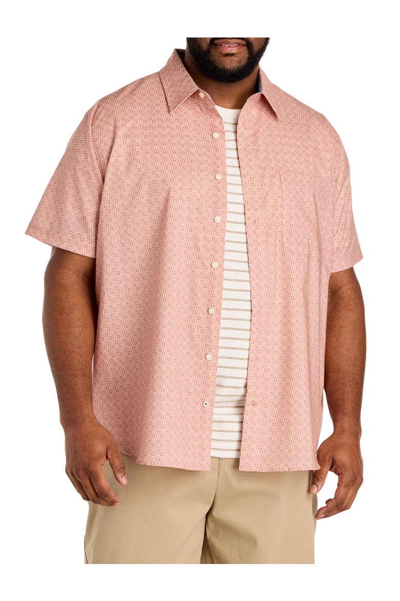 Big & Tall Geometric Print Sport Shirt V2, Main, color, ASHROSE
