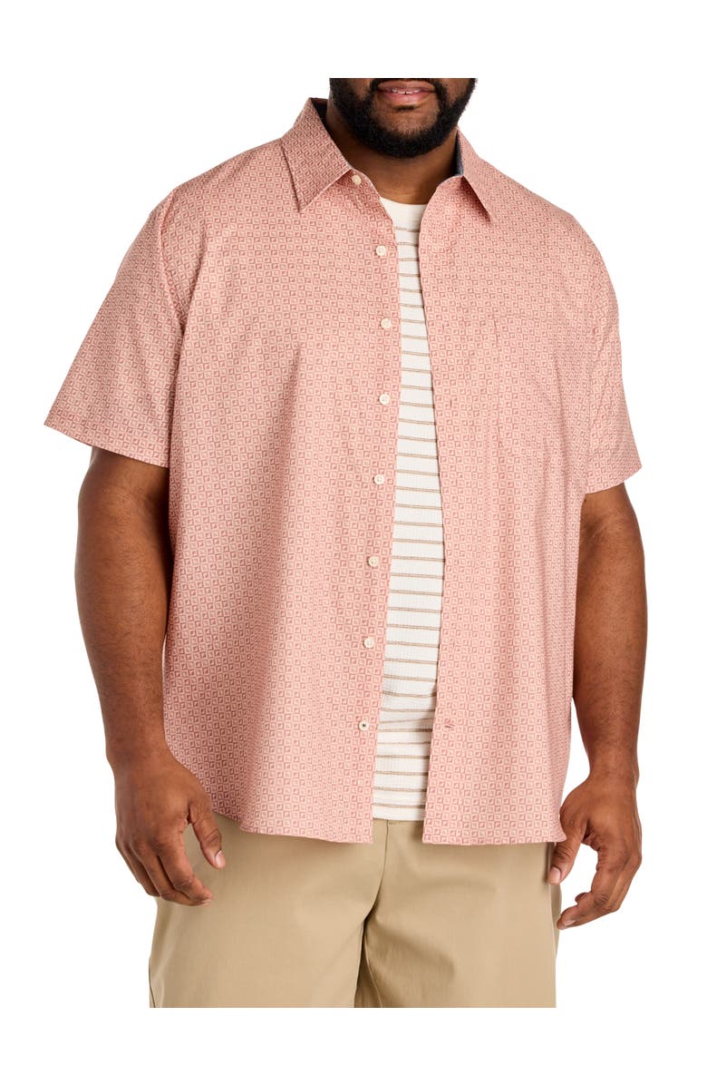 Nautica Big & Tall Geometric Print Sport Shirt V2, Main, color, Ashrose