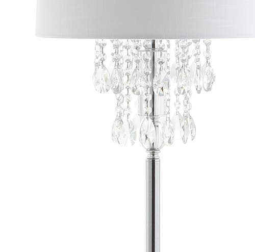 Jonathan Y Abigail 61" Crystal / Metal Led Floor Lamp, Clear/chrome