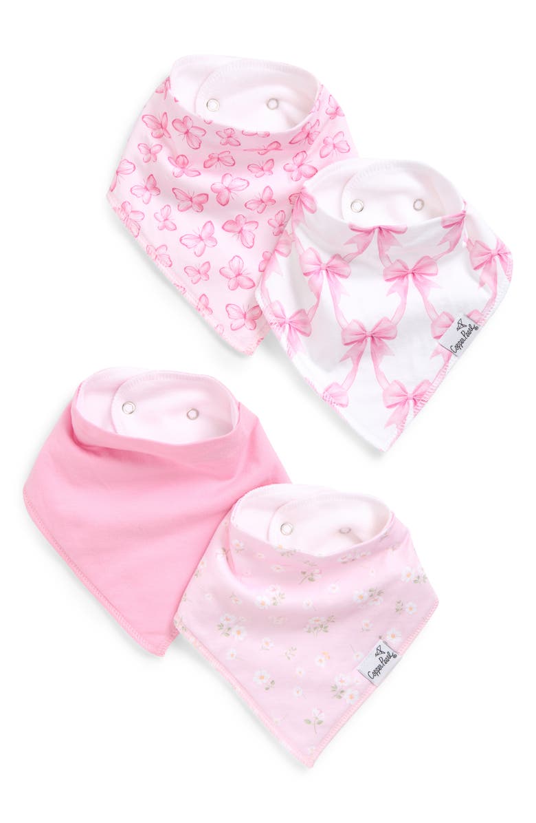 Copper Pearl Bow My Gosh Assorted 4-Pack Bandana Bibs, Main, color, Bow My Gosh